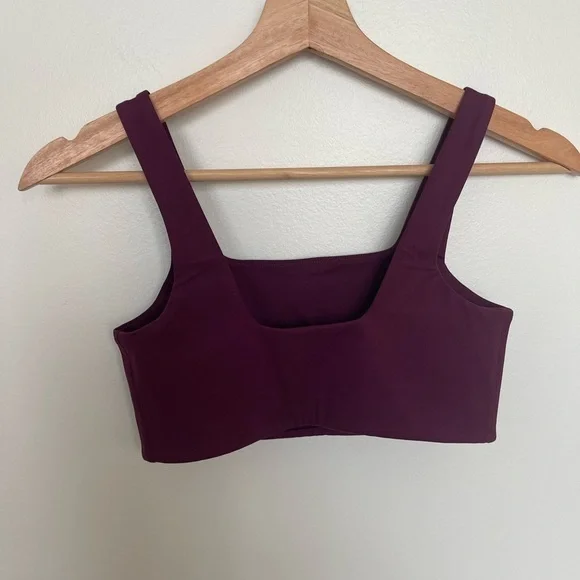 Girlfriend Collective NWOT Plum Tommy Cropped Bra Purple - Picture 5 of 9